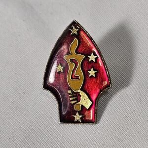 Vintage Vietnam Era Marine 2nd Division Pin Badge US Military Southern Cross